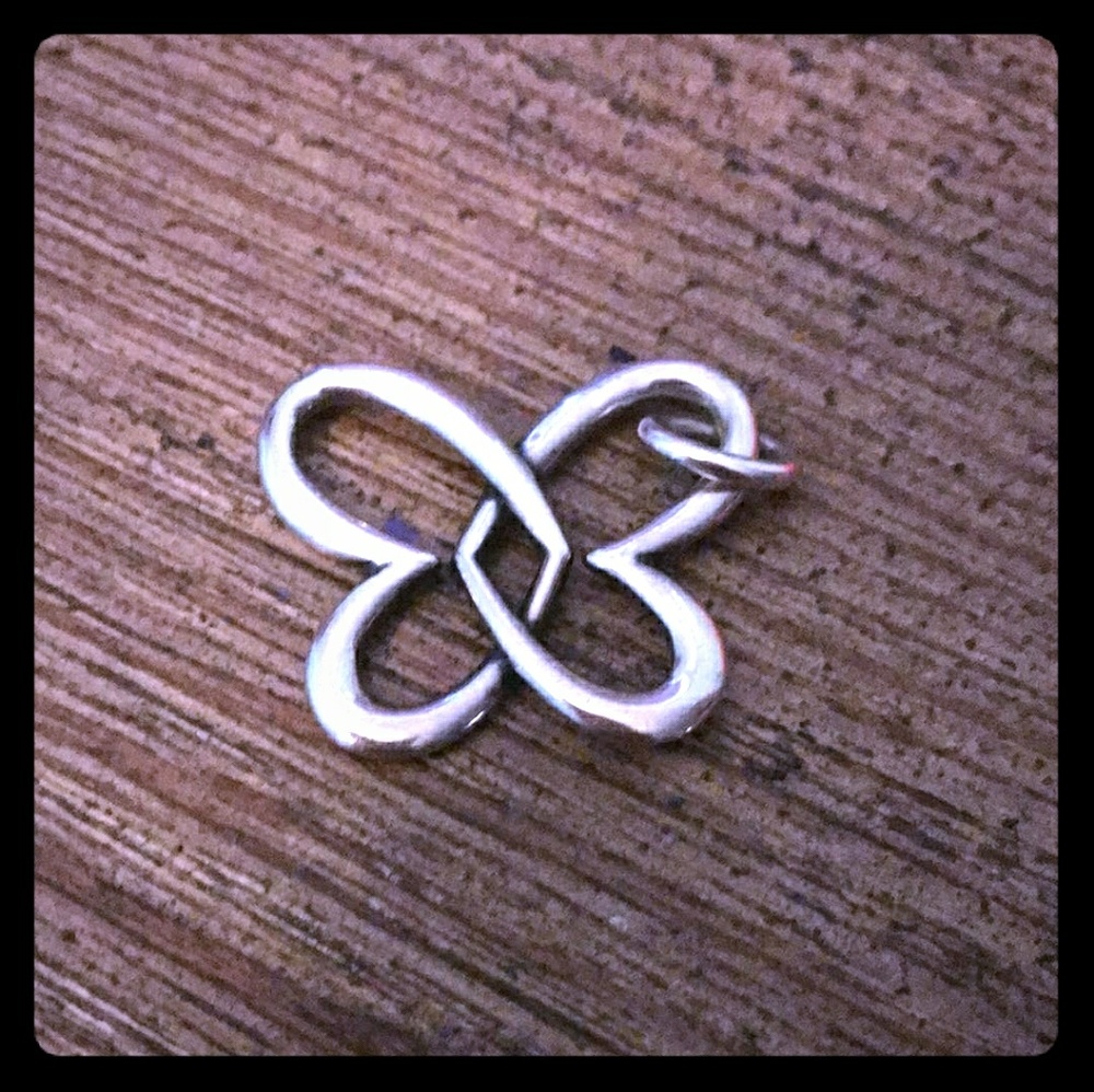 Linked heart butterfly pendant